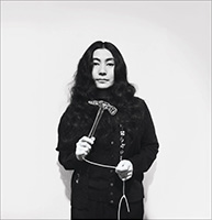 Photograph of Yoko Ono by Clay Perry on exhibition at Museum of Contemporary Art in Chicago, October 18 - February 22, 2026, 102025