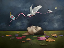 Painting by Judithe Hernández on exhibition at Craig Krull Gallery in Santa Monica, CA, August 23 - October 4, 2025, 090625