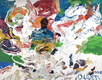 Abstract painting by Oliver Lee Jackson on exhibition at Rena Bransten Gallery in San Francisco, September 6 - October 25, 2025, 090725