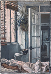 Mixed media painting by Christine Frerichs on exhibition at Billis Williams Gallery in Culver City, CA, November 15 - December 20, 2025, 110825