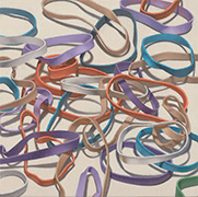 Rubber band painting by Harold Reddicliffe on exhibition at Gallery NAGA in Boston, Nov 1 - December 13, 2025, 111525