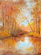 James Scoppettone painting in Late Autumn Reflection at Aspen Grove Fine Art Aspen Colorado November 2025 112325