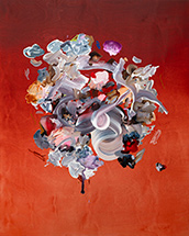 Abstract painting by Janna Watson on exhibition at Laura Rathe Fine Art in Houston, Texas, October 23 - November 16, 2025, 110425