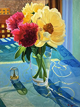 John Hulsey flower painting in SNW Presents at SNW Gallery & Custom Frames in Manhattan Kansas November 7 to December 27 2025 120225