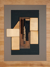Multi-media wood collage by Louise Nevelson on exhibition at Sicardi Ayers Bacino in Houston, September 13 - November 22, 2025, 110425