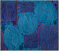 Abstract painting by Lynne Drexler on exhibition at Berry Campbell Gallery in the Chelsea district of New York, October 9 - November 15, 2025, 110725