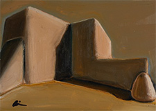 Page Pierson painting Muted Ranchos exhibition Annual Miniature Show at Blue Rain Gallery Santa Fe November 28 - December 9 2025 112525