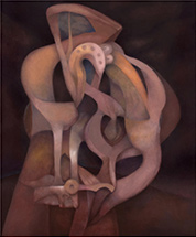 Abstract painting by Rafael Soriano on exhibition at Hollis Taggart in the Chelsea district of New York, October 16 - November 22, 2025, 110725