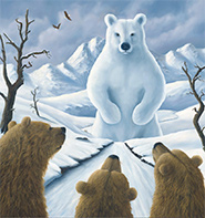 Robert Bissell painting in Humorous Bear at Royal Street Fine Art Aspen Colorado April 2025 112325