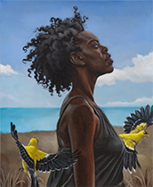 Portrait painting by Terron Cooper Sorrells available from Richard Beavers Gallery in Brooklyn, November 2025, 112525