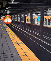 Jayne Bentley Gaskins subway painting in Heartbeat of the City at Ceres Gallery in Chelsea NYC March 3 to 28 2026 030326