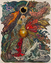 Ken Gun Min painting in Strange Days of a Quiet Sun at Nazarian Curcio in Los Angeles February 21 to March 28 2026 022026