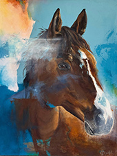 Sophie Brouillet horse painting available from Cross Gate Gallery in Lexington Kentucky March 2026