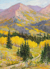 Teresa Vito mountain landscape painting available at The Glass Tipi Gallery in Ward, Colorado, February 2026 020326