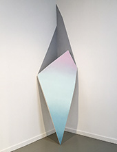 Eduardo E. Portillo shaped canvas painting in Folding at Barbara Davis Gallery in Houston Texas April 24 to June 20 2026