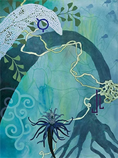 Gail Wagner painting in Beneath the Surface at Woodward Contemporary in San Diego California May 9 to June 6 2026