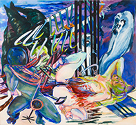 Juanita McNeely painting in Holding Back at James Fuentes gallery in Tribeca New York April 10 to May 16 2026