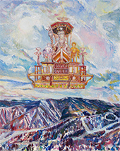 Keith Mayerson painting in My American Dream (Rocky Mountain High) on exhibition at Aspen Art Museum in Aspen Colorado March 22 to May 31 2026