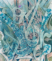 Alibaba Awrang painting in exhibition at Khan Gallery in Tacoma Washington