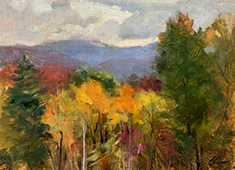 Elizabeth Allen painting in A Living Landscape at Furchgott Sourdiffe Gallery in Shelburne Vermont May 1 to June 20, 2026