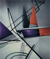 Barbara Kasten photograph in exhibition with DAniel Buren at Bortolami Gallery in Tribeca New York City Sept 9 to October 24 2026
