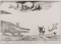 Saul Steinberg Lithograph in The Wit and Wisdom of Saul Steinberg at Speed Art Museum Louisville Kentucky August 5 to April 18 2027