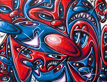 Artwork by Kenny Scharf on exhibition at the Southampton Arts Center in Southampton, New York, May 11 - July 20, 2024, 051624
